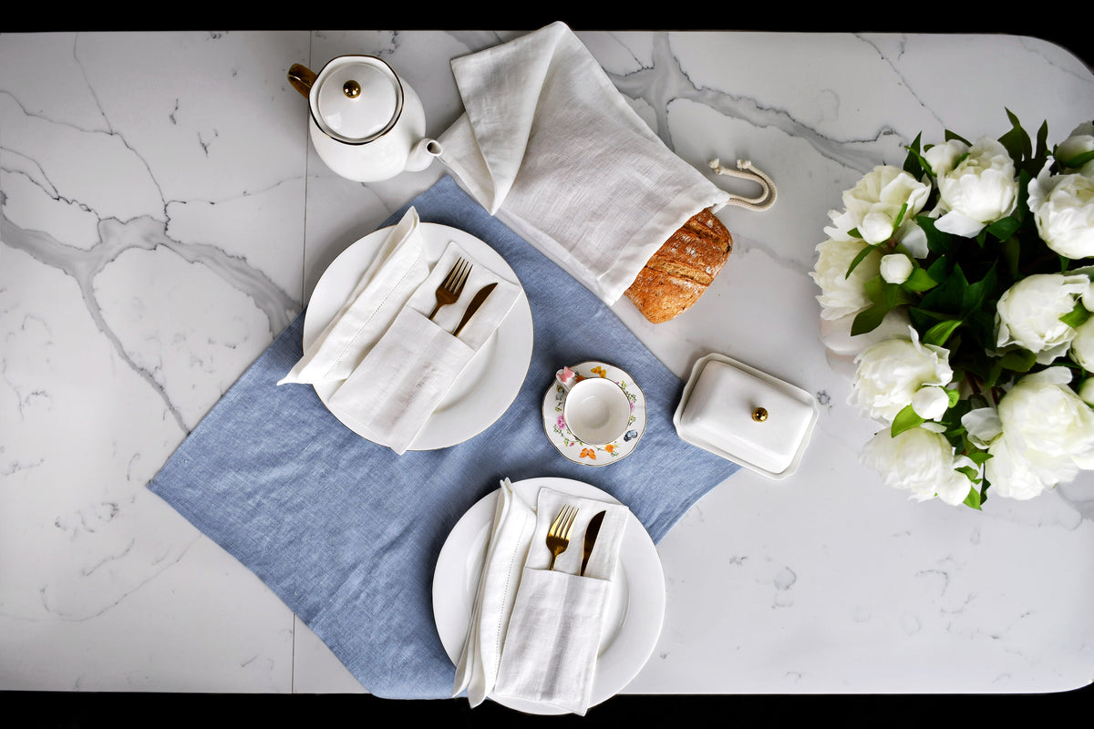 Linen Bread Bag – White