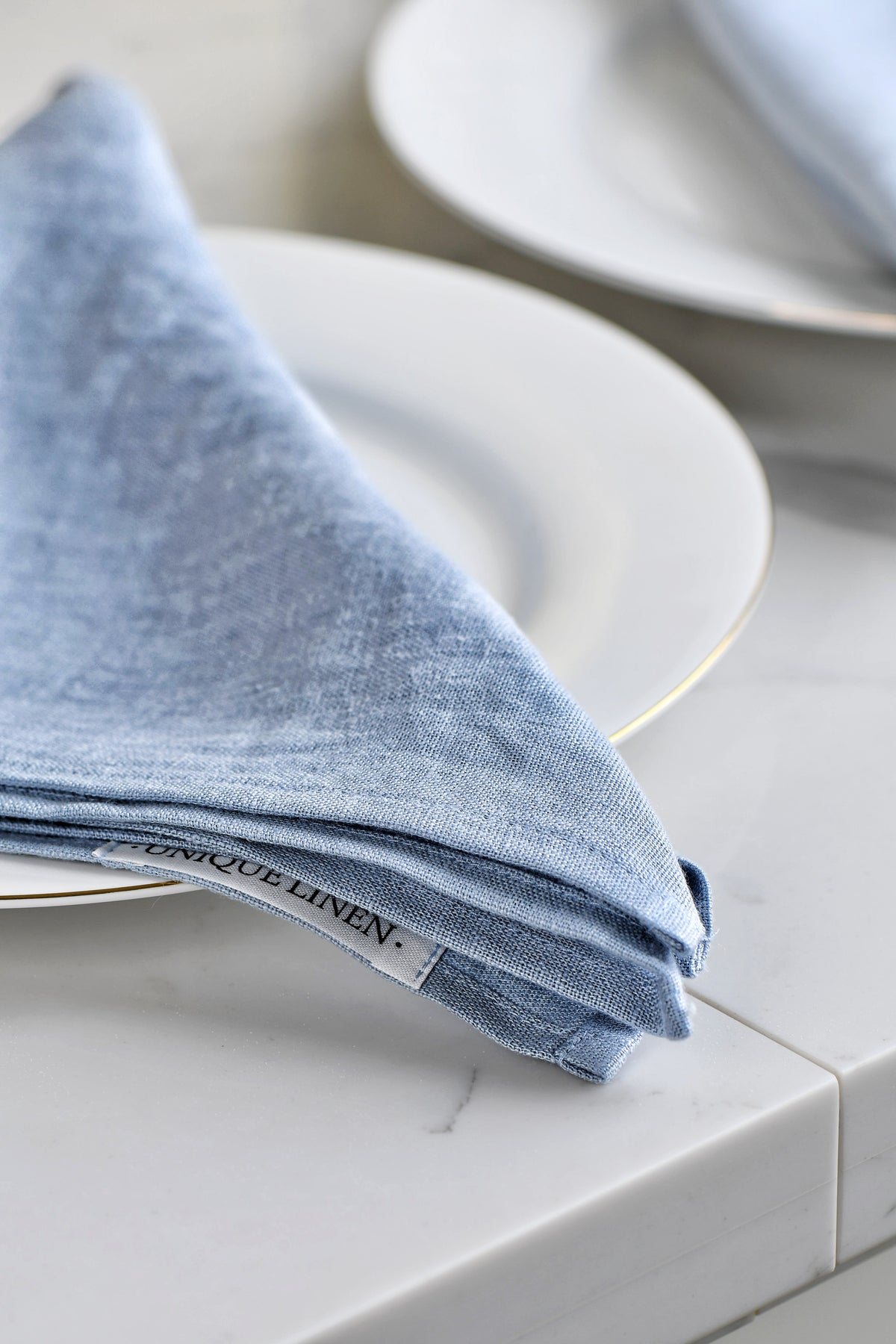 Premium Stonewashed Linen Napkins – Light Blue – SET OF 2